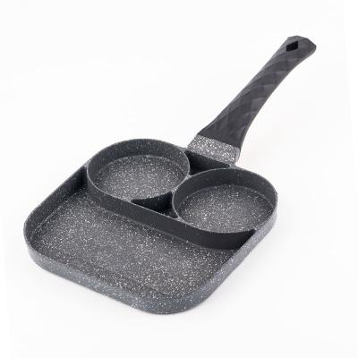 China 2021 Manufacturer New 3 Section Nonstick / Sustainable Nonstick 2 in 1 Divided Aluminum Alloy Fried Pan for sale