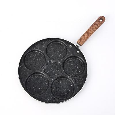 China Wholesale Price Home Nonstick/Viable Pan For Breakfast Five Holes Frying Egg Burger Machine Nonstick Fried Pan for sale