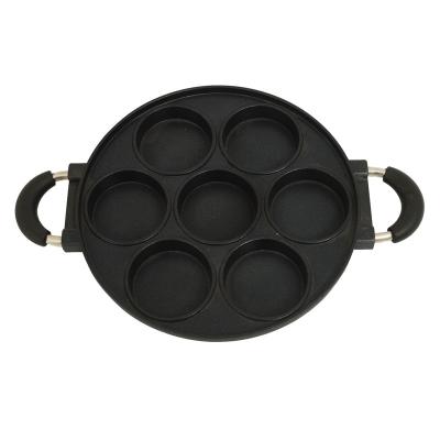 China Promotional Viable Fashion 7 Hole Good Quality Cast Aluminum Dutch Octopus Ball Cake Pan for sale