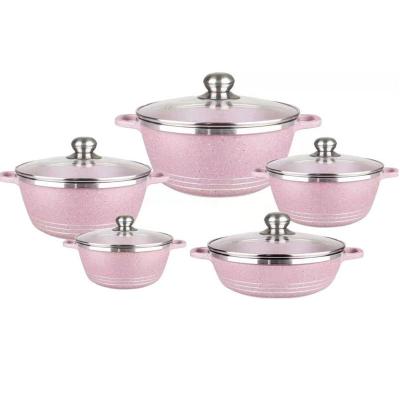 China Good quality viable promotional die cast aluminum 10 piece non stick cookware set for sale