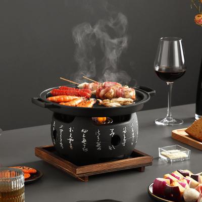 China Easily Assembled Household Barbecue Oven Charcoal Alcohol Barbecue Oven Bachelor Mini Text Oven Japanese Style Barbecue Grilling Dish for sale