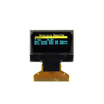 China Medical Best Seller 0.96 Inch 128*64 Resolution Blue&Yellow Two Color PMOLED Screen For Medical Device for sale