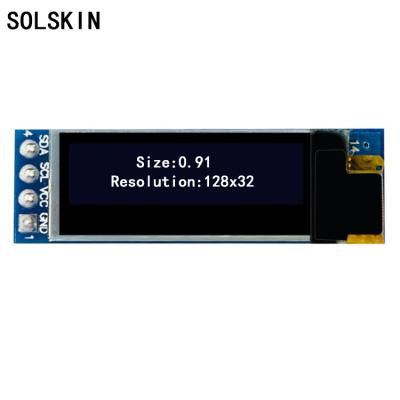 China SSD1306 0.91 Inch IIC Interface OLED Module White / Monochrome Blue 128*32 0.91 Inch for sale