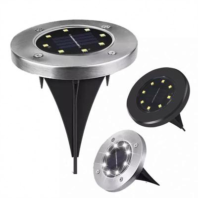 China Outdoor Warm White Waterproof Underground Garden Lawn Solar Disc Ground Lamp Led Solar Garden Buried Light Patio Pathway Yard for sale