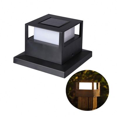 China Outdoor Led Garden Solar Power Gate Pillar Lamp Garden Fence Square Yard Post Hat Lights Column Head Lamp for sale