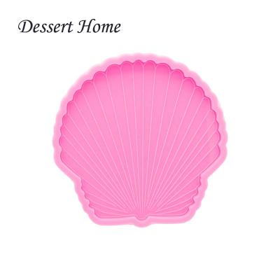 China DY0963 Viable 4 Inch Shell Conch and Starfish Coaster Mold for Epoxy Resin Making Tools, Resin Silicon Mold Rolling Tray for sale