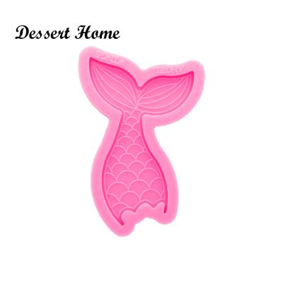 China DY0339 Mermaid Viable Shining Silicone Badge Reel Mold Jewelry Epoxy Mold Resin Work Customize for sale