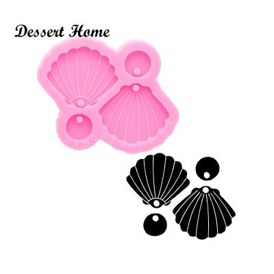 China DY0826 DIY Viable Shiny Seashell Earring Mold - Silicone Resin Mold - DIY Mold For Making Crafts With Epoxy for sale