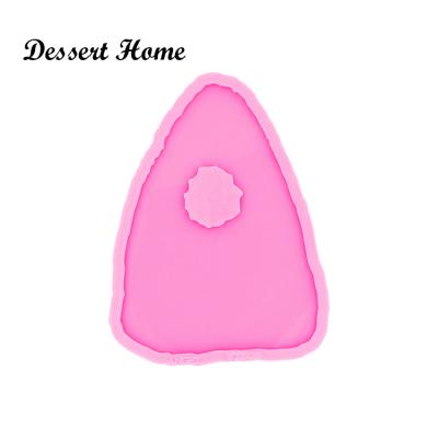 China DY0483 8*11.5cm Viable Glossy Silicone Mold Resin Open Molds Geode Epoxy Coaster Agate Resin Trays Mold for sale