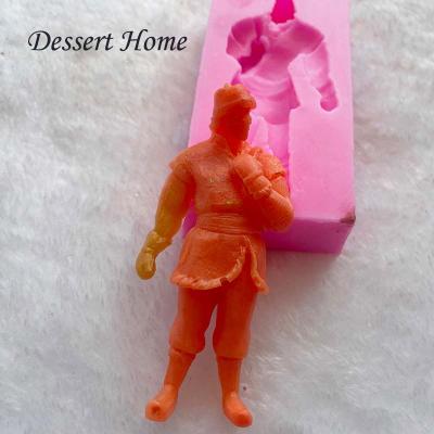 China D0147 Viable Man Silicone Cake Molds Soldier Polymer Clay Chocolate Gumpaste Soap Molds Fondant Cake Decorating Tools for sale