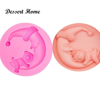 China Viable Moon Bear Molds - Cake Sugarcraft Design - Cake Decorating Tools - Daily Polymer Clay Candy Molds D0001 Chocolate Silicone for sale