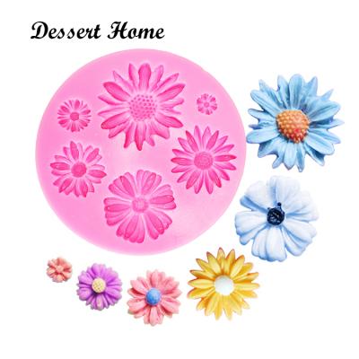 China D0193 DIY 3D Chrysanthemum Silicone Fondant Mold Sustainable Cake Decorating Tools Flower Cupcake Candy Chocolate Gumpaste Molds for sale