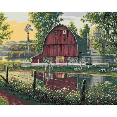 China CHENISTORY 992326 Classic Barn DIY Painting By Numbers Kits Landscape Painting On Canvas Painting Calligraphy for sale