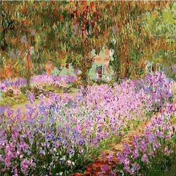 China CHENISTORY 992220 Classic Painting By Numbers Oil Canvas Diy Monet Flower Field Landscape Oil Painting for sale