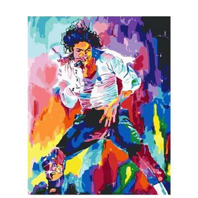 China New Classic/Postmodern CHENISTORY 992527 Michael Jackson DIY Painting By Numbers Kit Oil Painting For Living Room for sale