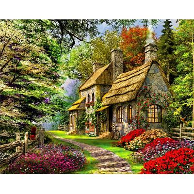 China CHENISTORY 99085 Classic Paint By Numbers Landscape Oil Spring Cottage No Frame For Kits for sale