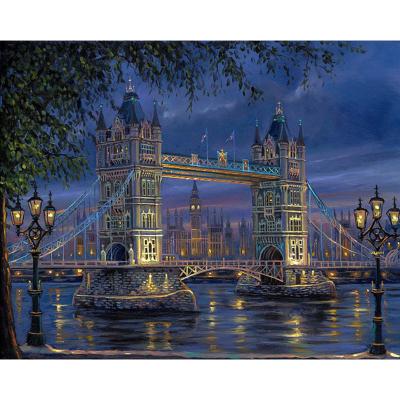 China CHENISTORY 99179 Classic Painting By Numbers Impressionists Diy London Bridge No Frame For Adult for sale