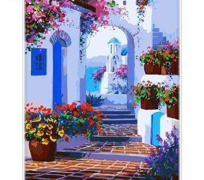 China CHENISTORY 996941 Classic Picture Painting By Numbers Garden Castle Paintings On Canvas By Kids Classic Hand Painted for sale