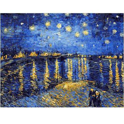 China CHENISTORY 99803 Classic Painting By Number Van Gogh Starry Sky For Kits Canvas Painting No Sight Gift for sale