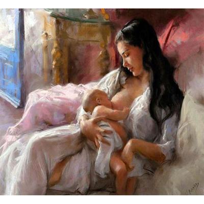 China CHENISTORY 99062 Canvas Painting By Numbers Modern Oil Painting Mother's Love No Frame for sale