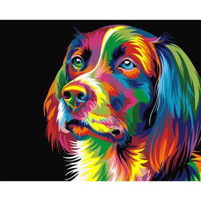 China CHENISTORY 99167 Digital Canvas Painting By Numbers Colorful Animals Dog For Kids No Frame for sale