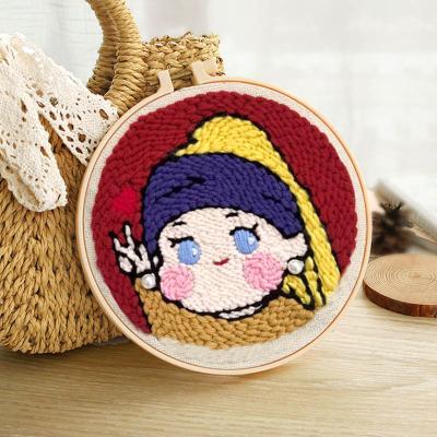 China Diy cross stitch push embroidery hand embroidery bag woolen material diy home decoration painting cross stitch rubbing painting for sale