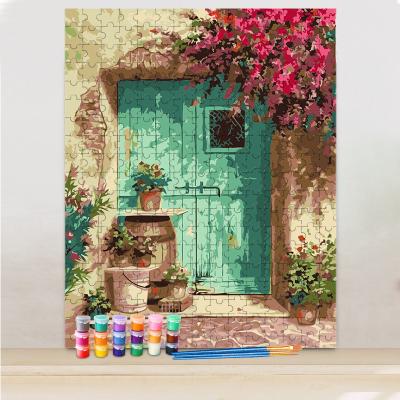 China New CHENISTORY Classic/Postmodern DIY Painting By Numbers Puzzle For Adults Door Landscape Acrylic Painting By Numbers Kits for sale