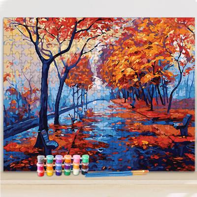 China New CHENISTORY Classic/Postmodern DIY Painting By Numbers Puzzle For Adults Forest Landscape Modern Wall Art Picture By Numbers for sale