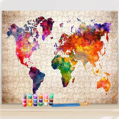 China New Classic/Postmodern CHENISTORY DIY Map Painting By Numbers Puzzle For Adults Diy Gift Acrylic Wall Art Picture Home Decors Paint By Numbers for sale