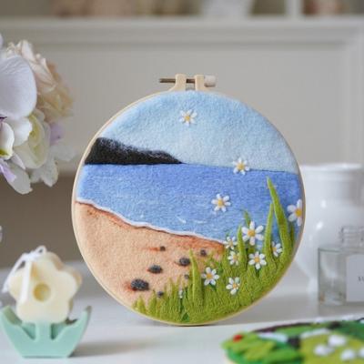 China CHENISTORY DIY Modern Wool Felting Painting With Embroidery Frame Needle Wool Painting Handmade Picture For Home Decors Crafts Gift for sale