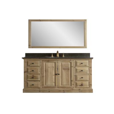 China Traditional Retro Villa Bathroom Cabinet Solid Wood Bathroom Furniture for sale