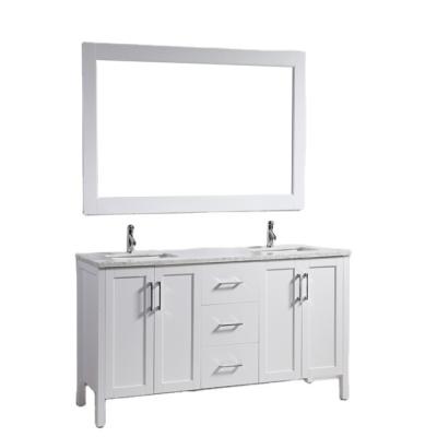 China 72 Inch Countertop Modern Luxury Solid Wood Marble Bathroom Cabinet for sale