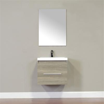 China Modern MDF Veneer Small Size Bathroom Cabinet And Mirror for sale