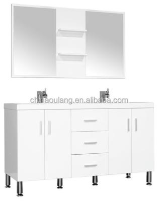 China Modern 56 Inch MDF White Melamine Laminate Modern Bathroom Design for sale