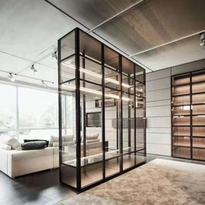 China Home Furniture Adjustable Light Bedroom Furniture Luxury Glass Door (Height) Glass Wardrobe/Modern Modern Bedroom Wardrobe Customized Color Dressing Room for sale