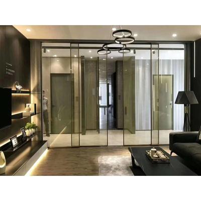 China Modern Modern Partition Design For Living Room Aluminum Sliding Door Sliding Glass Door Soft End for sale