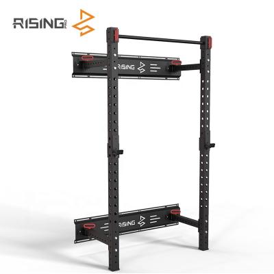 China Living Room Fitness Home Weightlifting Rise Free Weight Pull Up Wall Squat Rack Folding Dip Rack Squat Rack for sale