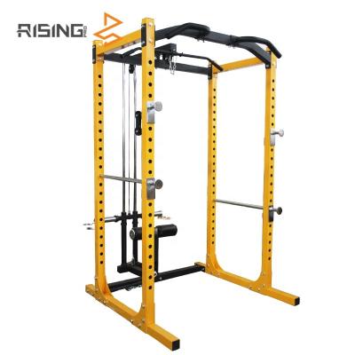 China Multifunctional Home Gym Equipment Rack Indoor Rising Power Rack Power Squat Cage With Cables for sale