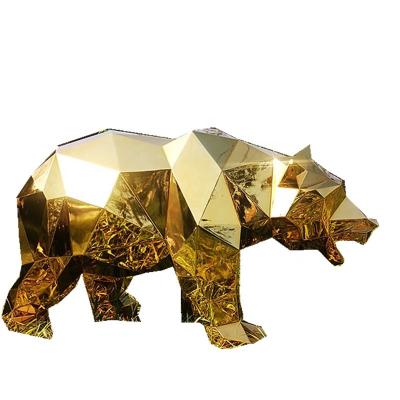 China Europe Customized Outdoor Garden Art Stainless Public Bear Sculpture Modern High Quality for sale