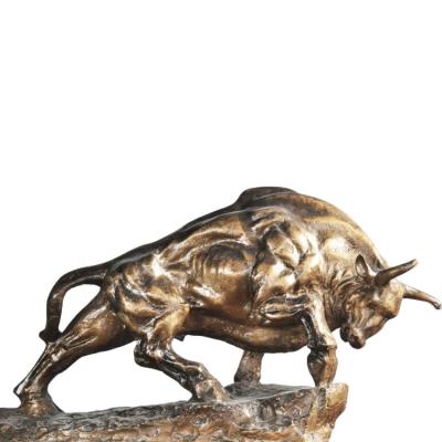 China China Professional Bronze Casting Bull Statue Bullfighting Brass Fighting Sculpture for sale