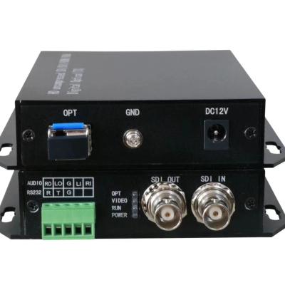 China 10 Bit Audio Resolution 1-Ch 3G SDI To Fiber Converter With Audio RS232 RS485 12-7 for sale