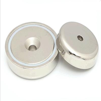 China Industrial magnet rare earth ndfeb magnet cup holder, cup magnet with screw D32*7.8mm for sale