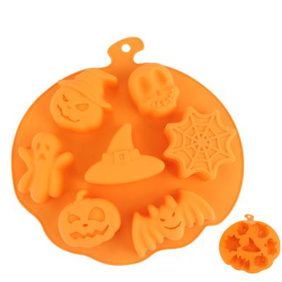 China Disposable Halloween Silicone Baking Molds Non-Stick Cake Pan Pumpkin for Making Ice Cube, Chocolate, Cupcakes, Lilopp for sale