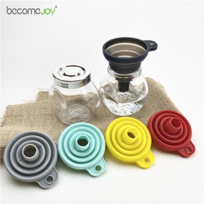 China 100% Viable Food Grade Silicone Collapsible Funnel Sets for sale