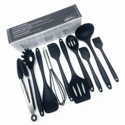 China Stocked 10 Pieces Kitchen Heat Resistant Utensil Silicone Spatula Set for sale