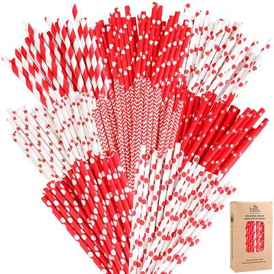 China Disposable Custom Design Biodegradable Unicorn Party Hot Pink Paper Straws Supplier for sale