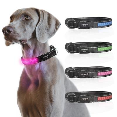 China USB Rechargable Adjustable Solar Light Flash Collar Security Night Dogs Collar LED Light Pet Collars for sale