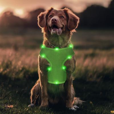 China Viable LED Dog Harness Rechargeable Flashing Reflective Vest for sale