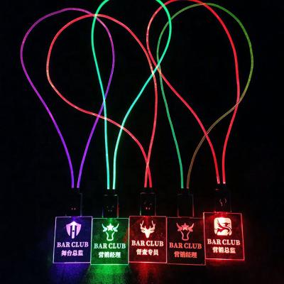 China USB Rechargeable Fast Glow In The Dark Light Collar LED Lanyards For Club for sale