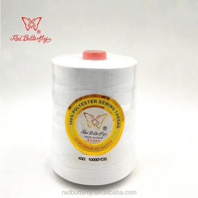 China High Tenacity 40S/2 10000Y Wholesale White 100% Polyester Spun Sewing Thread for sale